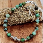 Pulsera turquesa Tibetana con plata de ley
