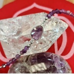 Pulsera de amatista con abalorios en plata de ley 925