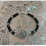 Pulsera de Obsidiana con Tetragramaton en plata de ley 925.